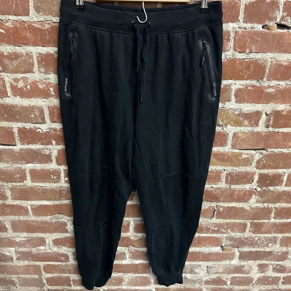 Spyder Mens Active Jogger Large Tapered Large Black Mens Zip pocket